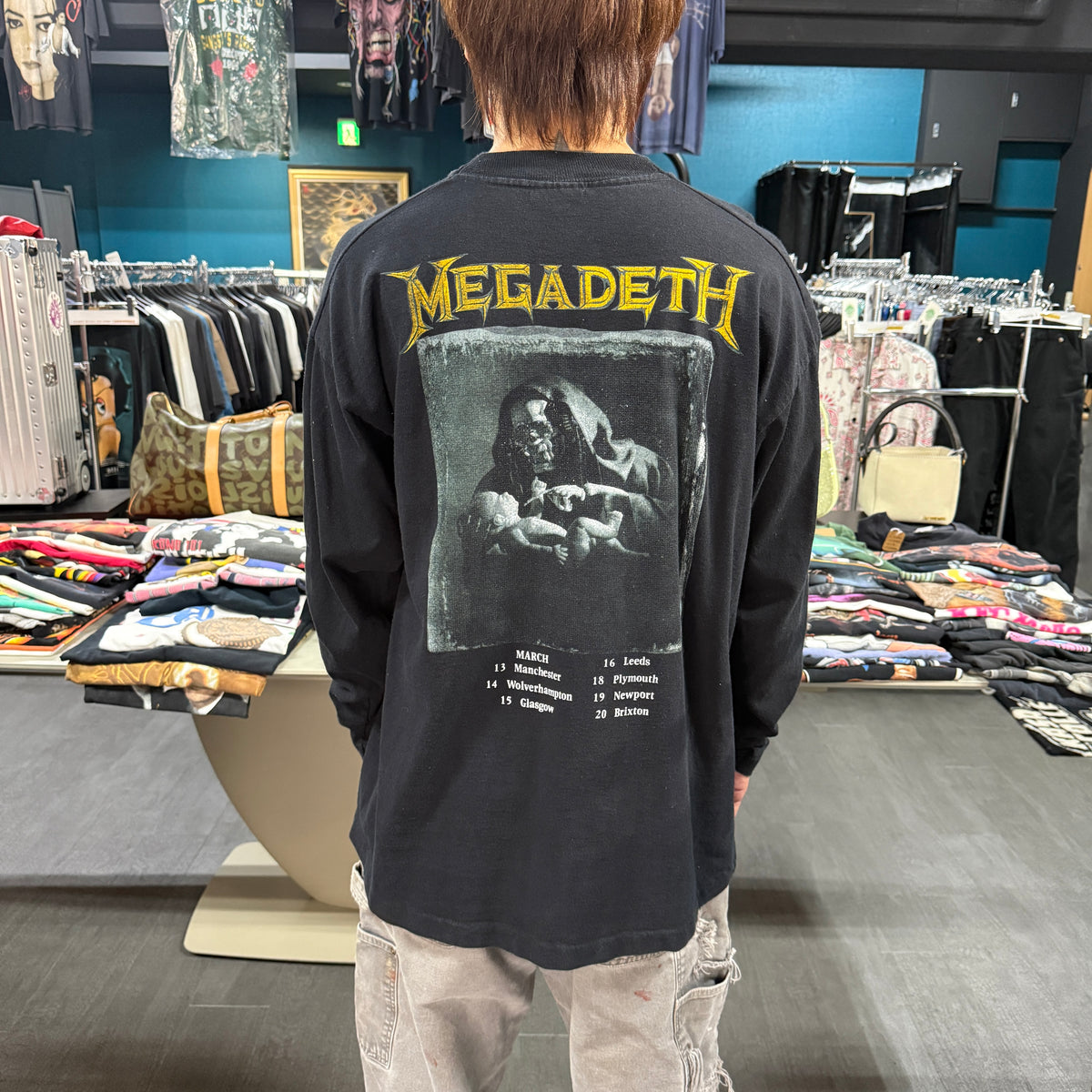【MEGADETH】メガデス "YOUTHANASIA" 90's ユーロ Vintage ロングスリーブTシャツ