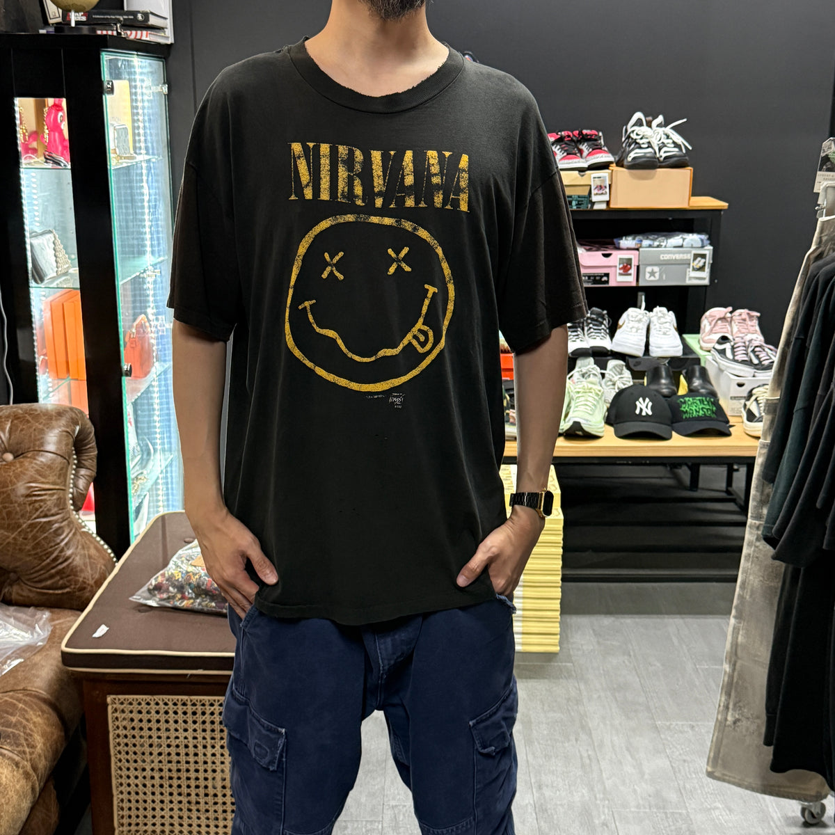 【NIRVANA】ニルヴァーナ "SMILE / FLOWER SNIFFIN" 90's Vintage Tシャツ