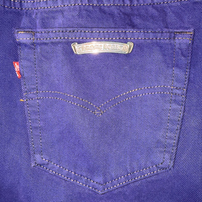 [CHROME HEARTS] Chrome Hearts "CHROME HEARTS x LEVI'S" Cross Ball Button Color Denim Pants Size 32