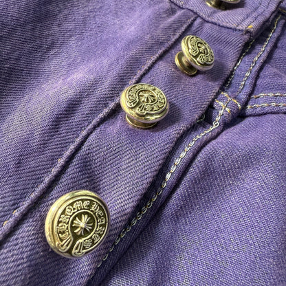 [CHROME HEARTS] Chrome Hearts "CHROME HEARTS x LEVI'S" Cross Ball Button Color Denim Pants Size 32