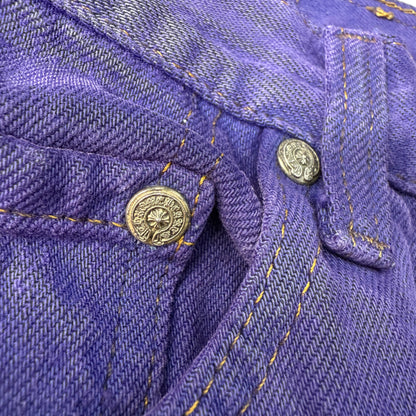 [CHROME HEARTS] Chrome Hearts "CHROME HEARTS x LEVI'S" Cross Ball Button Color Denim Pants Size 32