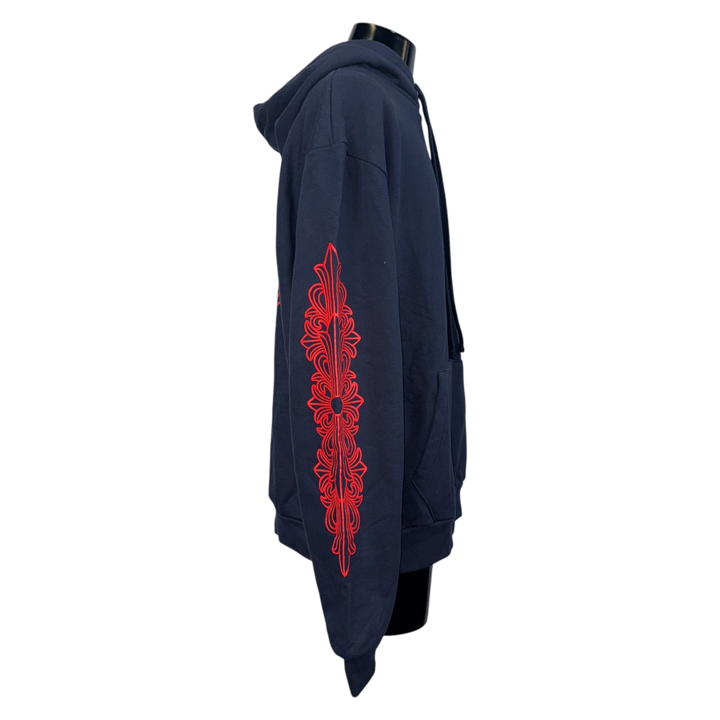 [CHROME HEARTS] Chrome Hearts Horseshoe Floral Cross Hoodie, Size L