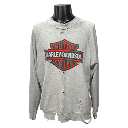 【HARLEY-DAVIDSON】ハーレーダビッドソン "BAR & SHIELD LOGO DISTRESSED" Vintageスウェット