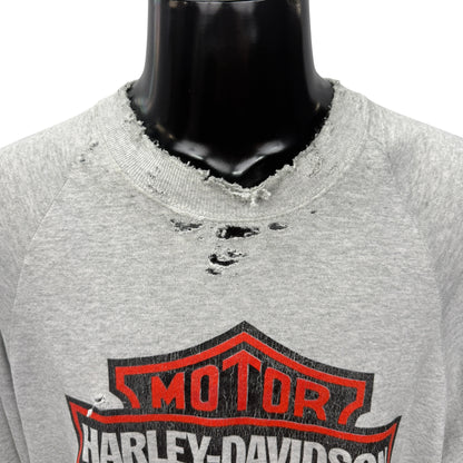 【HARLEY-DAVIDSON】ハーレーダビッドソン "BAR & SHIELD LOGO DISTRESSED" Vintageスウェット