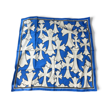 【CHROME HEARTS】クロムハーツ "CEMETERY CROSS PRINT" 20's シルクスカーフ