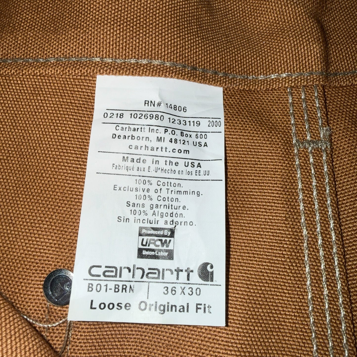 【Carhartt】カーハート "B01 DOUBLE KNEE" 00's Vintage ペインターパンツ