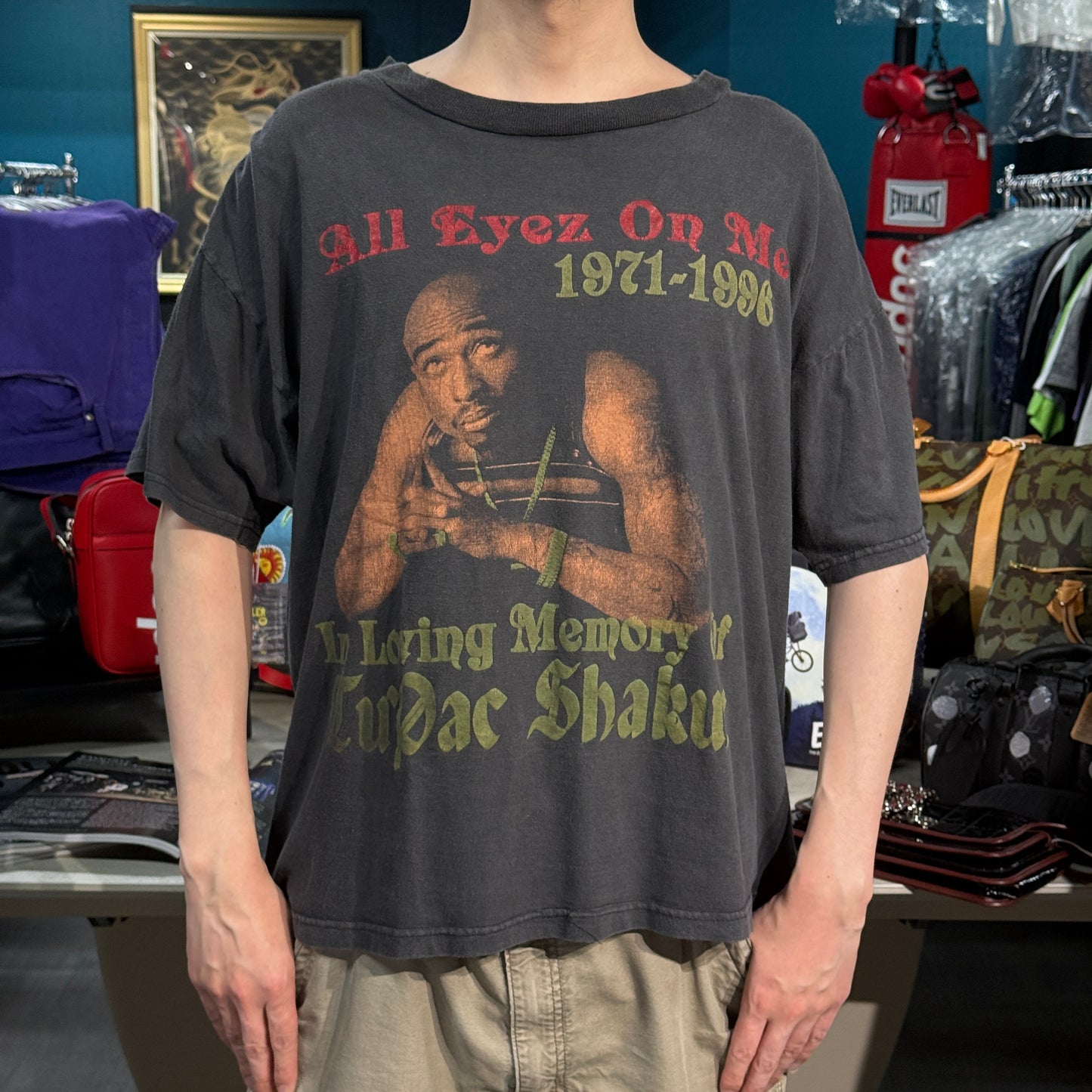 【2PAC】トゥーパック "ALL EYEZ ON ME / R.I.P." 90's Vintage 追悼Tシャツ