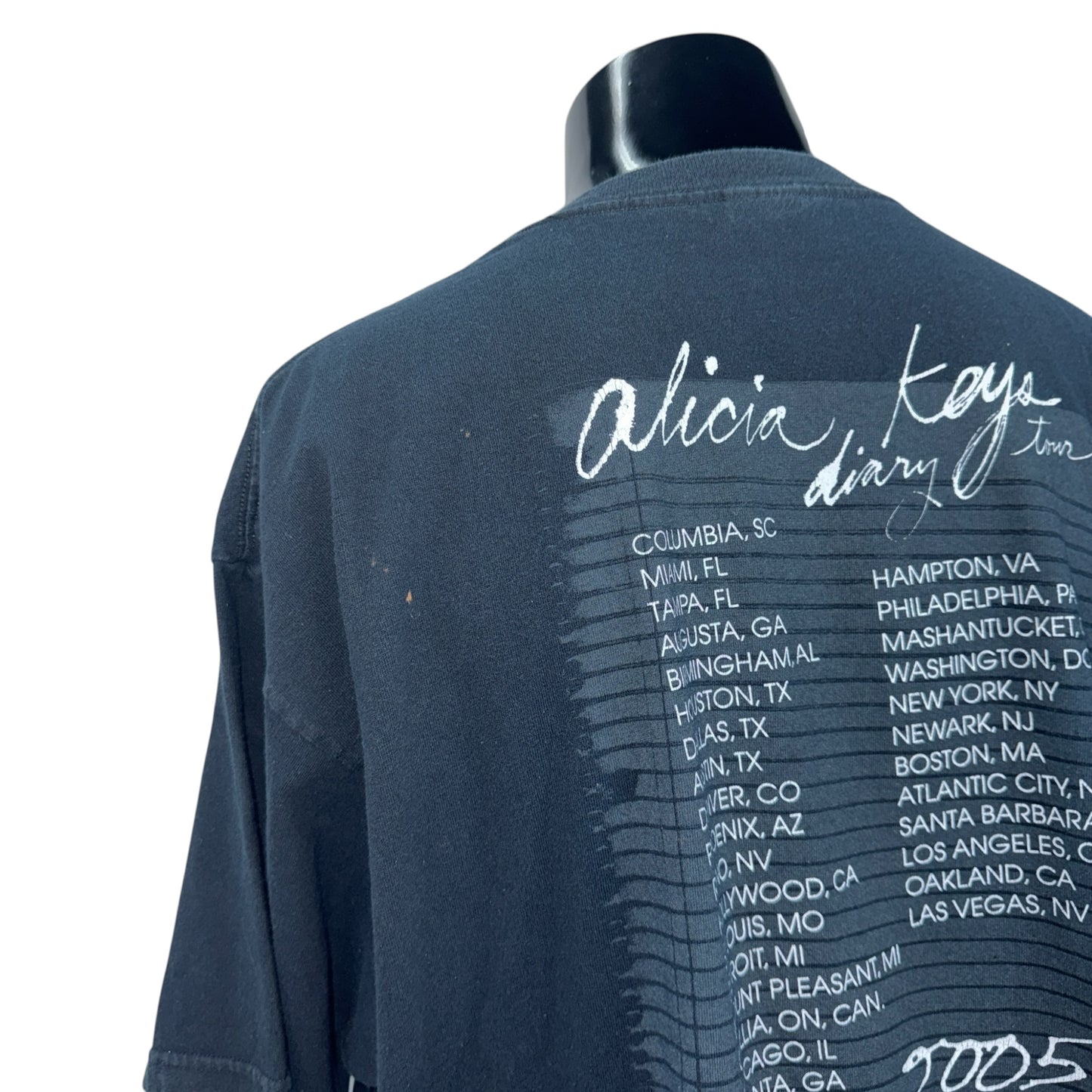 【ALICIA KEYS】アリシア・キーズ "DIARY TOUR" 00's Vintage ツアーTシャツ