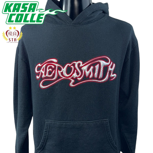 AEROSMITH Metallic Puffy Logo Hoodie, Size M