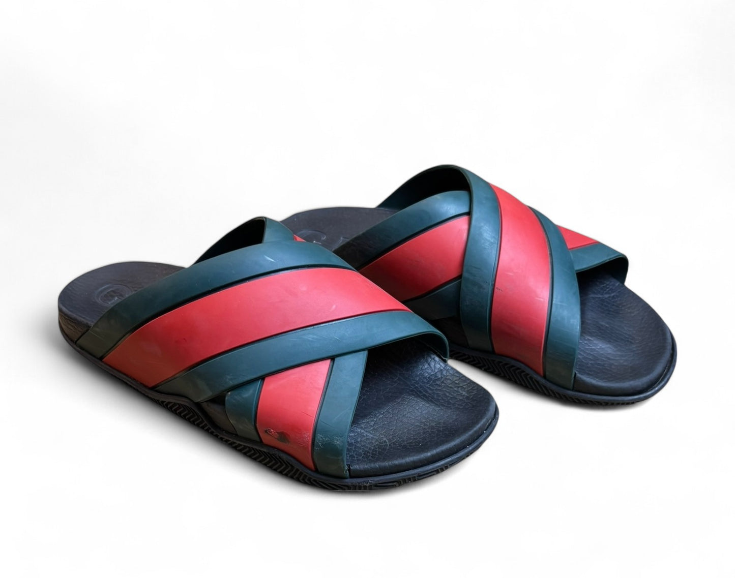 【GUCCI】グッチ ストライプ スライドラバーサンダル US9