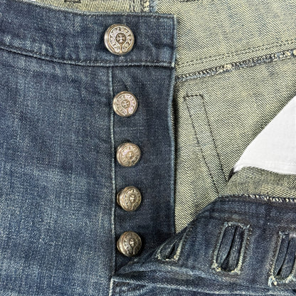 【CHROME HEARTS】クロムハーツ "フレアニー クロスボールボタン" 90's-00's デニムパンツ