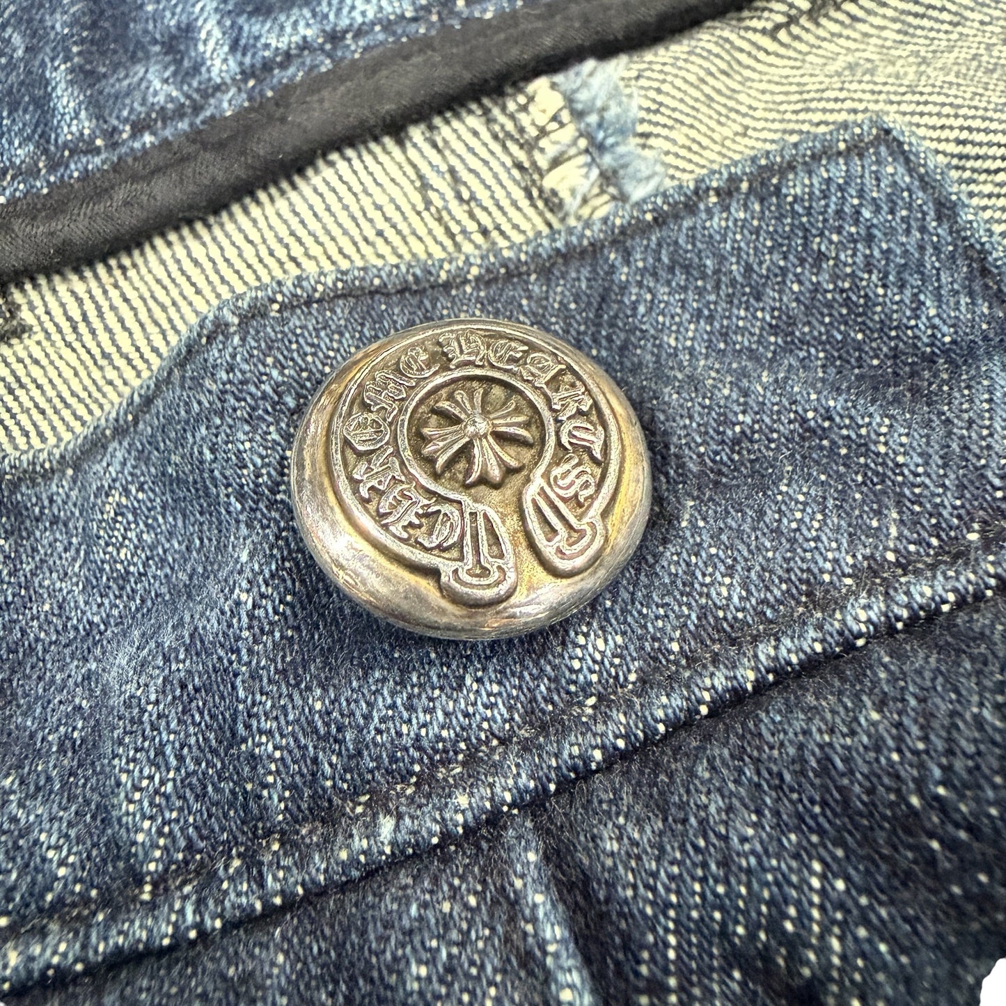【CHROME HEARTS】クロムハーツ "フレアニー クロスボールボタン" 90's-00's デニムパンツ