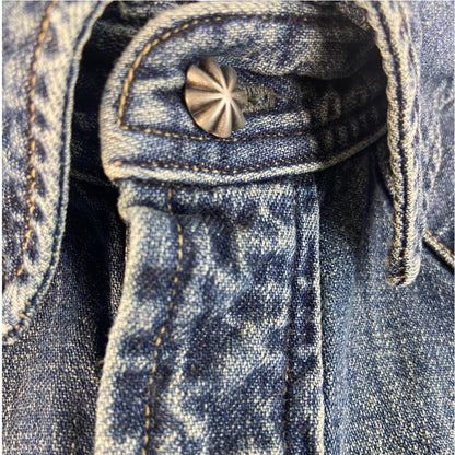 【RRL RALPH LAUREN】ダブルアールエル ラルフローレン/メダリオンステッチ デニムシャツ L
