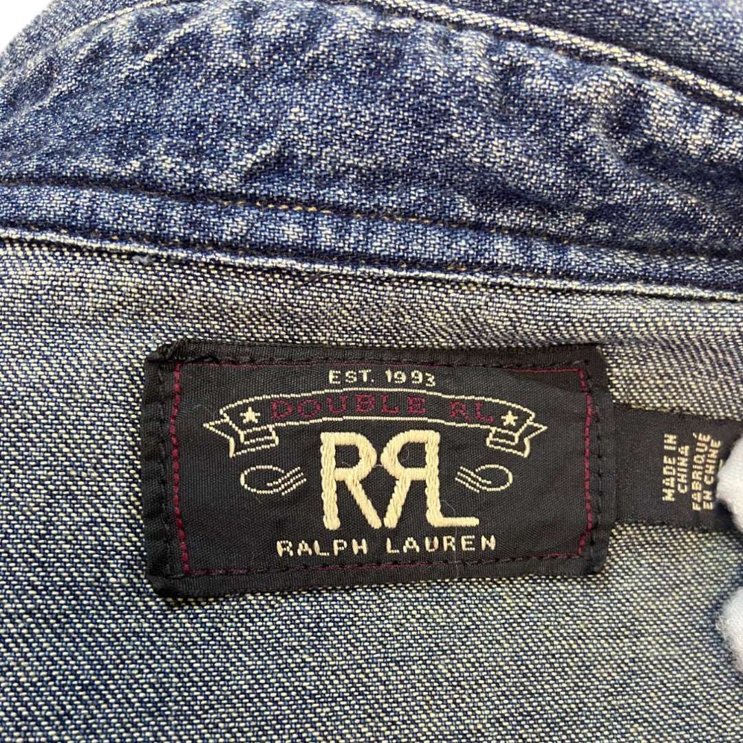 【RRL RALPH LAUREN】ダブルアールエル ラルフローレン/メダリオンステッチ デニムシャツ L