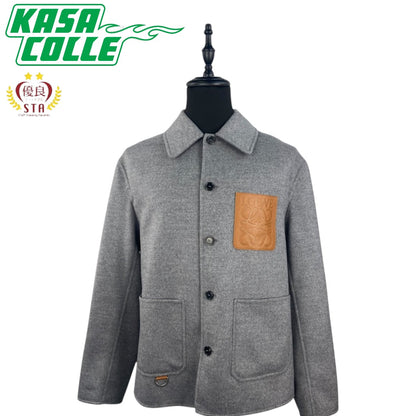 LOEWE Workwear Wool and Cashmere Jacket, Gray, Size 48