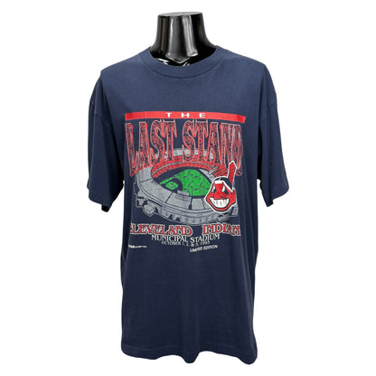 【MLB】クリーブランド・インディアンス "THE LAST STAND MUNICIPAL STADIUM" 90's Vintage Tシャツ