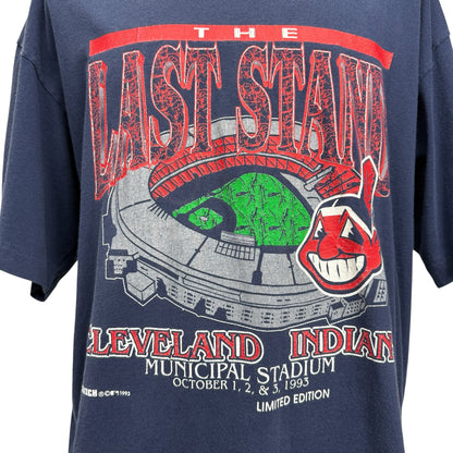 【MLB】クリーブランド・インディアンス "THE LAST STAND MUNICIPAL STADIUM" 90's Vintage Tシャツ