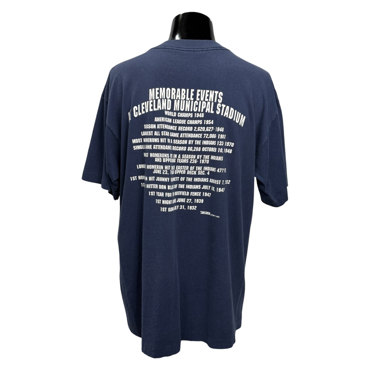 【MLB】クリーブランド・インディアンス "THE LAST STAND MUNICIPAL STADIUM" 90's Vintage Tシャツ