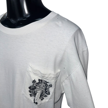 【CHROME HEARTS】クロムハーツ "DAGGER / FLORAL CROSS" 90's Vintage ポケット ロングスリーブTシャツ