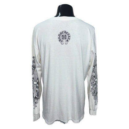【CHROME HEARTS】クロムハーツ "DAGGER / FLORAL CROSS" 90's Vintage ポケット ロングスリーブTシャツ
