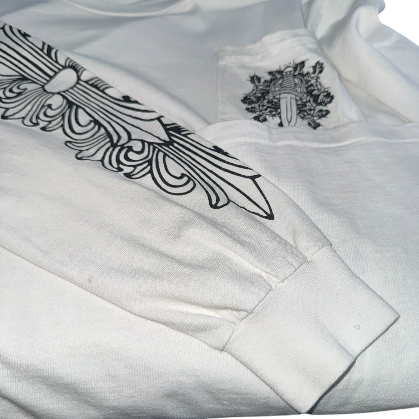 【CHROME HEARTS】クロムハーツ "DAGGER / FLORAL CROSS" 90's Vintage ポケット ロングスリーブTシャツ