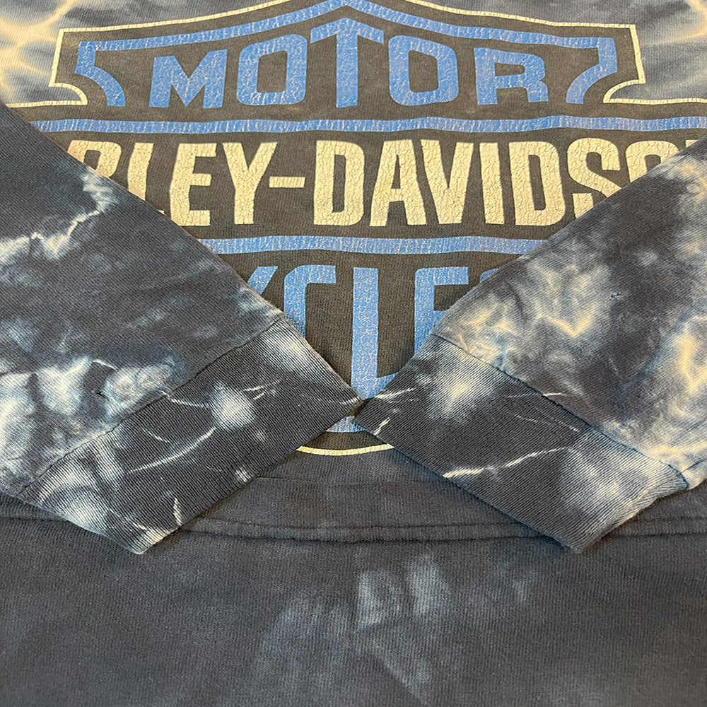Harley-Davidson Tie-Dye Blue Long T-Shirt (2002) Size L