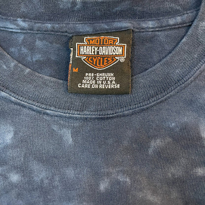 Harley-Davidson Tie-Dye Blue Long T-Shirt (2002) Size L