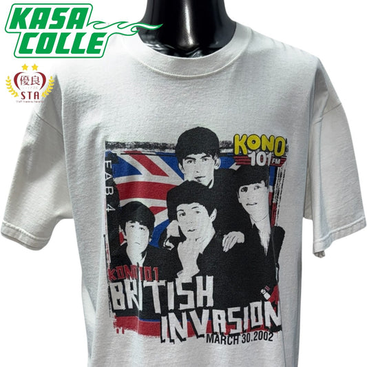 KONO 101 FM BRITISH INVASION: KONO 101 FM British Invasion Vintage Beatles T-Shirt, Made in USA by FAB4, Size XL