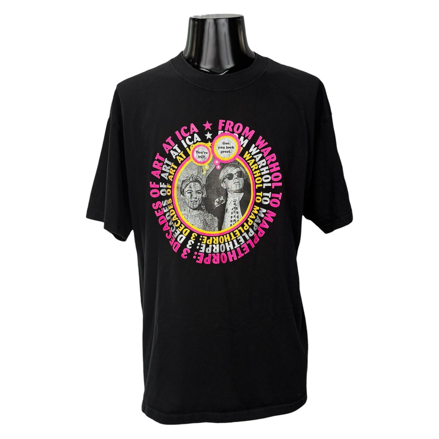 【ANDY WARHOL / ROBERT MAPPLETHORPE】アンディ・ウォーホル / ロバート・メープルソープ "3 DECADES OF ART AT ICA" GILDANタグ 90's Vintage Tシャツ