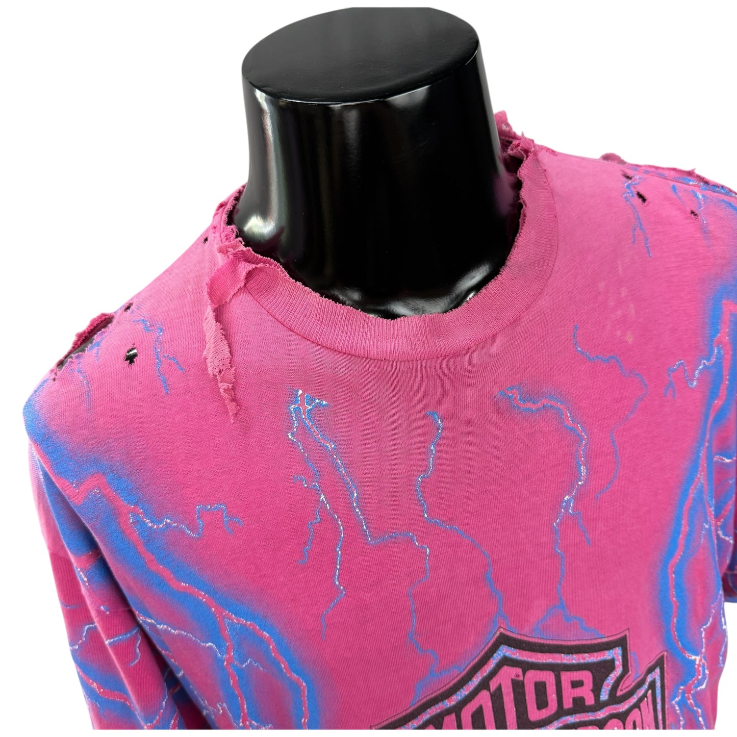 【HARLEY DAVIDSON】ハーレーダビットソン "THUNDER Pattern OVP PINK" Vintage Tシャツ