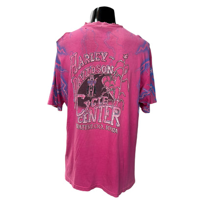 【HARLEY DAVIDSON】ハーレーダビットソン "THUNDER Pattern OVP PINK" Vintage Tシャツ