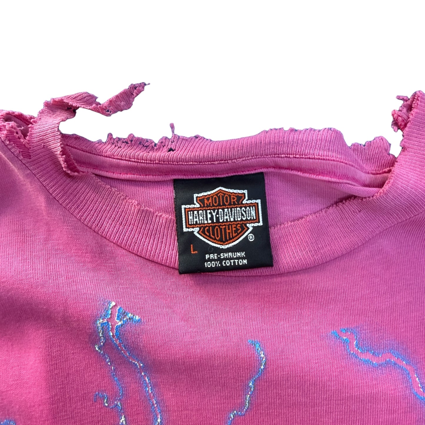 【HARLEY DAVIDSON】ハーレーダビットソン "THUNDER Pattern OVP PINK" Vintage Tシャツ