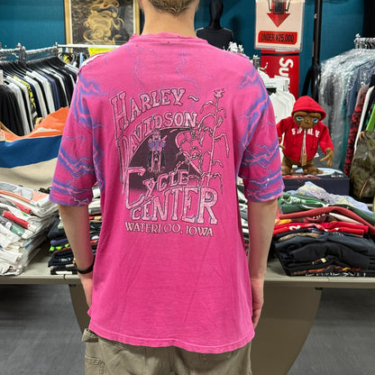 【HARLEY DAVIDSON】ハーレーダビットソン "THUNDER Pattern OVP PINK" Vintage Tシャツ