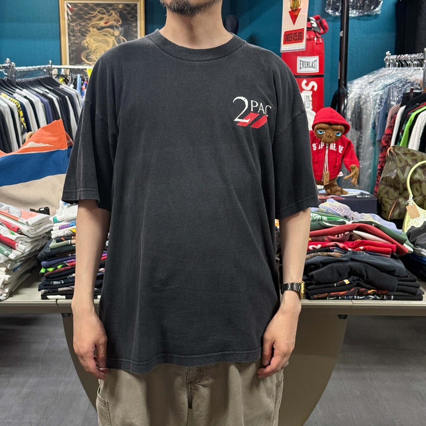 【2PAC】2パック "MID-FINGER" 90's Vintage Tシャツ