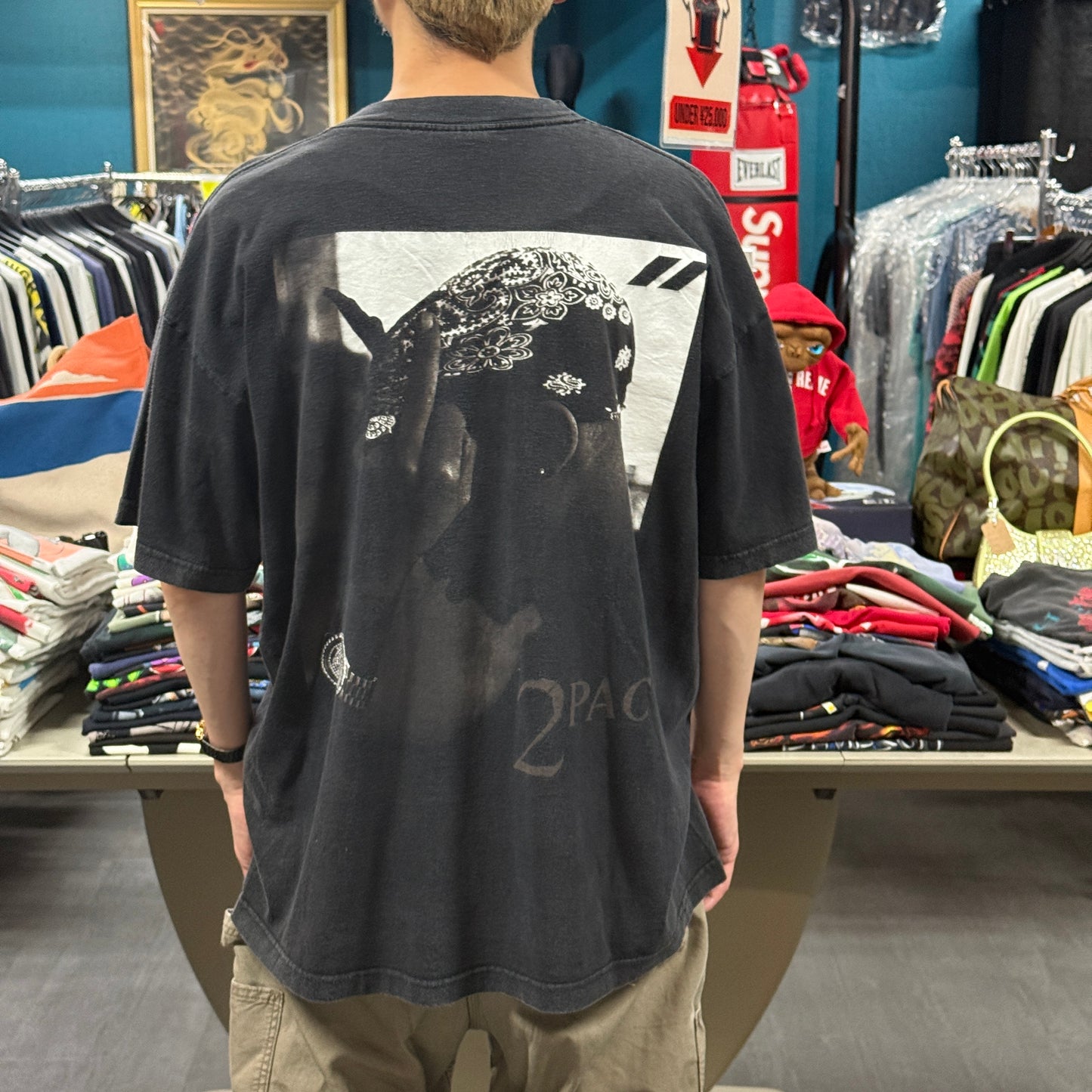 【2PAC】2パック "MID-FINGER" 90's Vintage Tシャツ