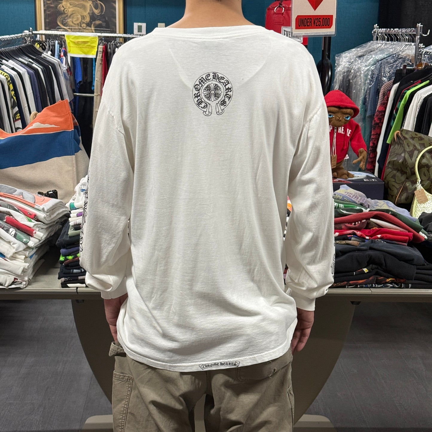 【CHROME HEARTS】クロムハーツ "DAGGER / FLORAL CROSS" 90's Vintage ポケット ロングスリーブTシャツ