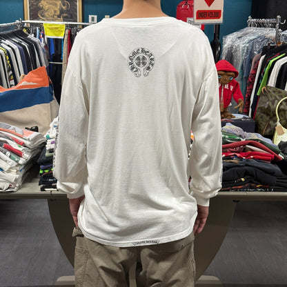 【CHROME HEARTS】クロムハーツ "DAGGER / FLORAL CROSS" 90's Vintage ポケット ロングスリーブTシャツ