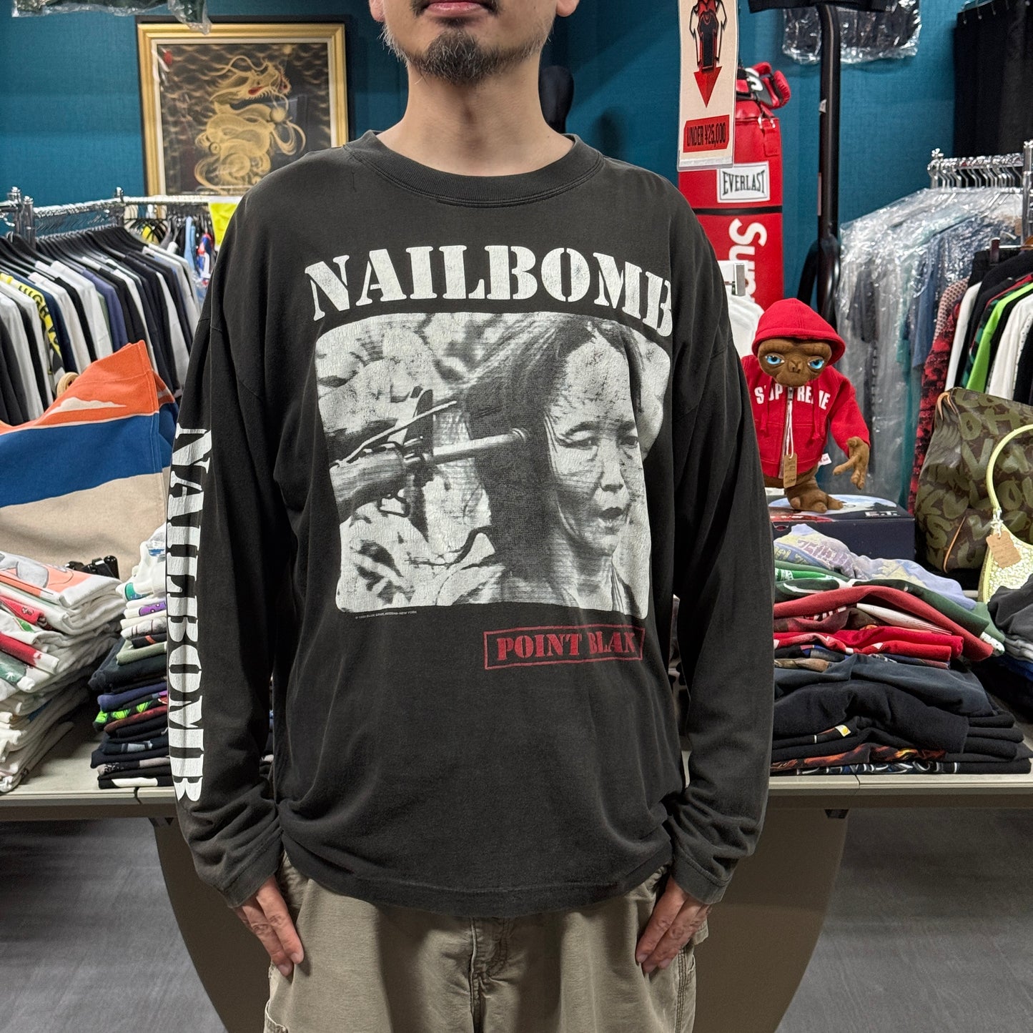 【NAILBOMB】ネイルボム "POINT BLANK" 90's Vintage ロングスリーブTシャツ