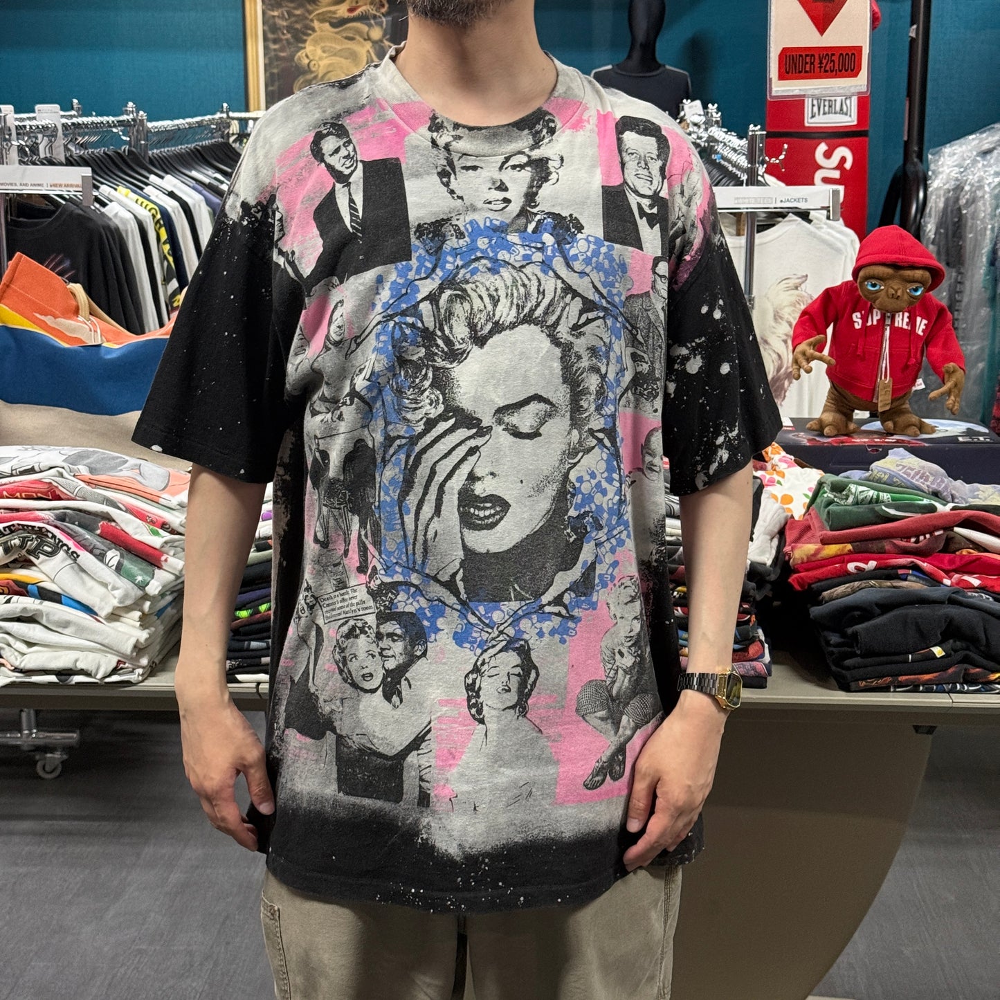 【MARILYN MONROE】マリリン・モンロー モスキートヘッド"MARILYN & JFK MULTI PRINT" 90's Vintage Tシャツ