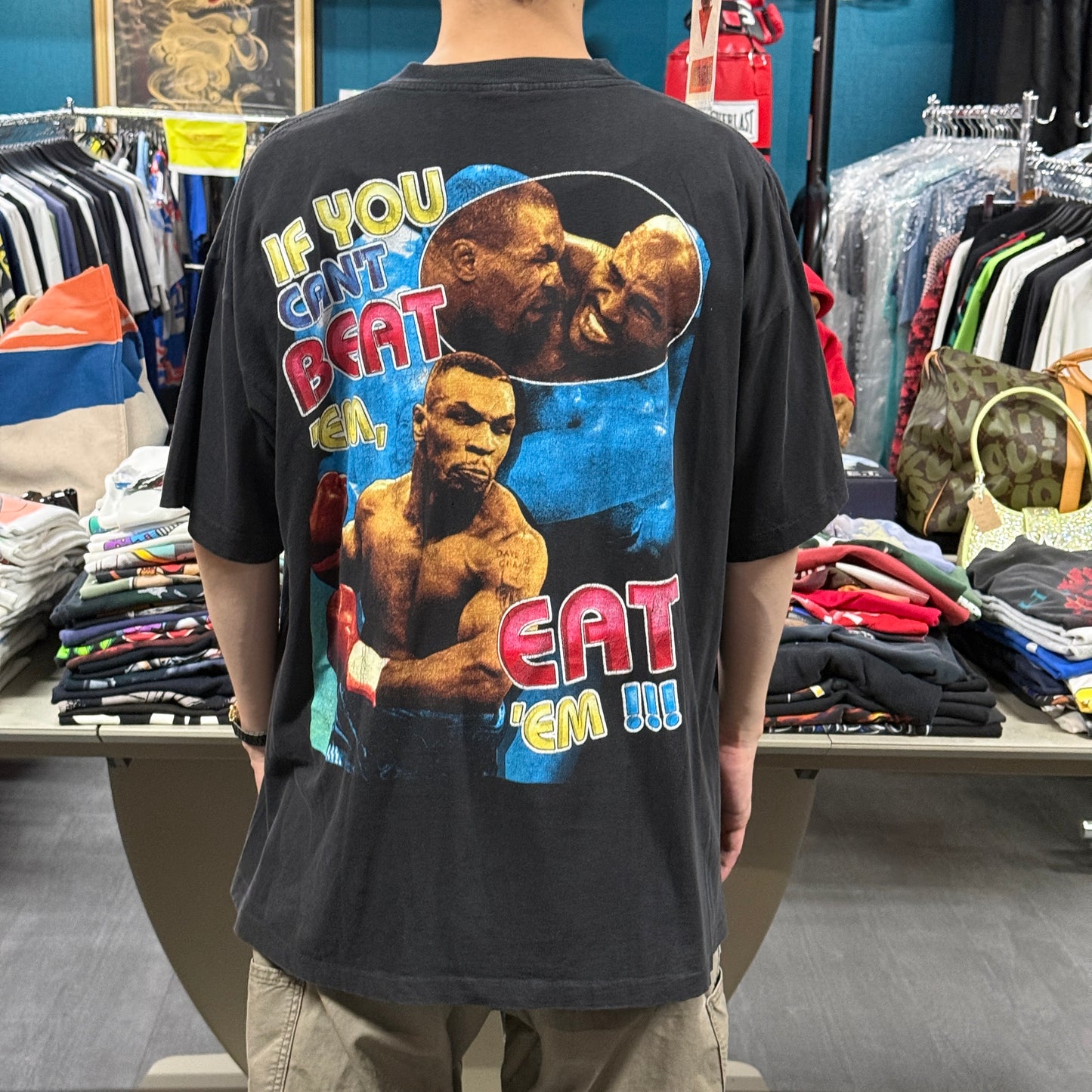 【MIKE TYSON】マイクタイソン "IF YOU CAN'T BEAT 'EM, EAT 'EM!!!" RAP DESIGN Vintage Tシャツ
