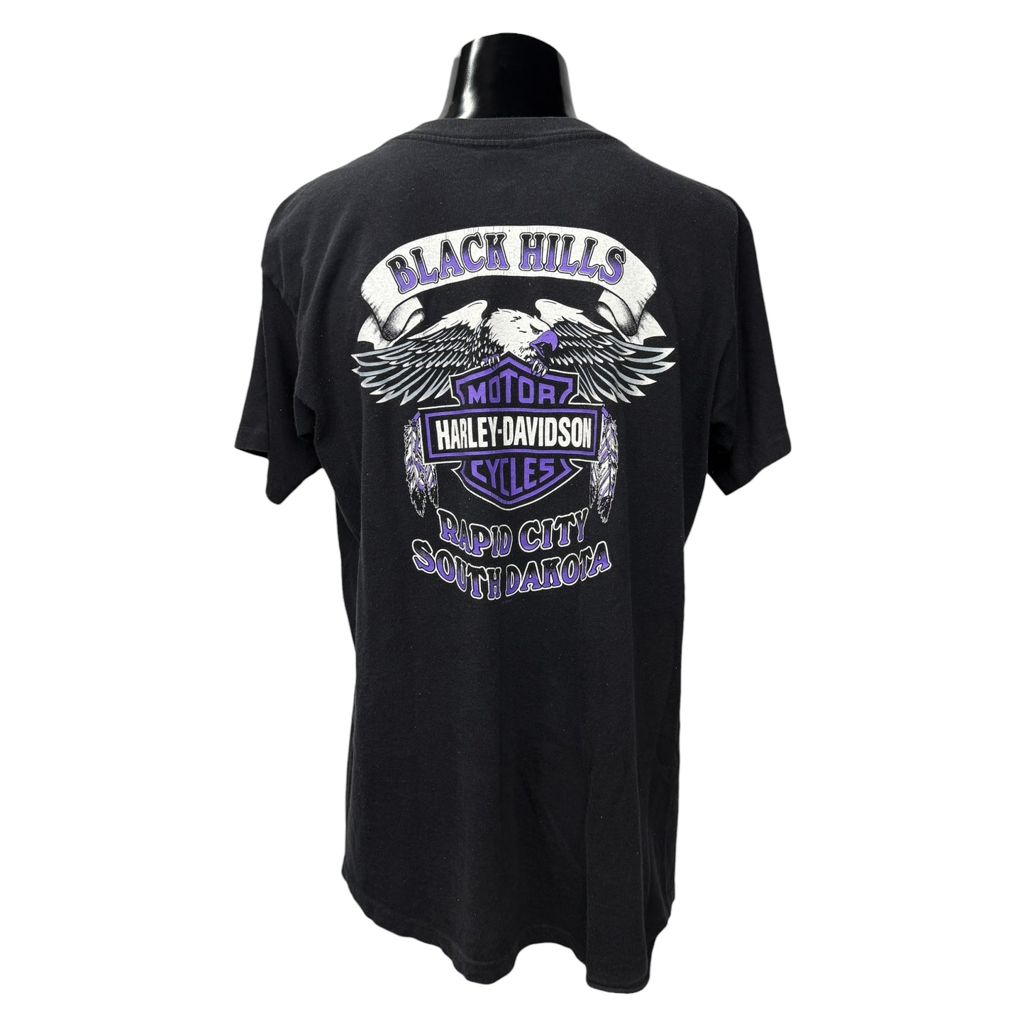 【HARLEY-DAVIDSON】ハーレーダビッドソン "W-SNAKE & BLACK HILLS" 90's Vintage Tシャツ