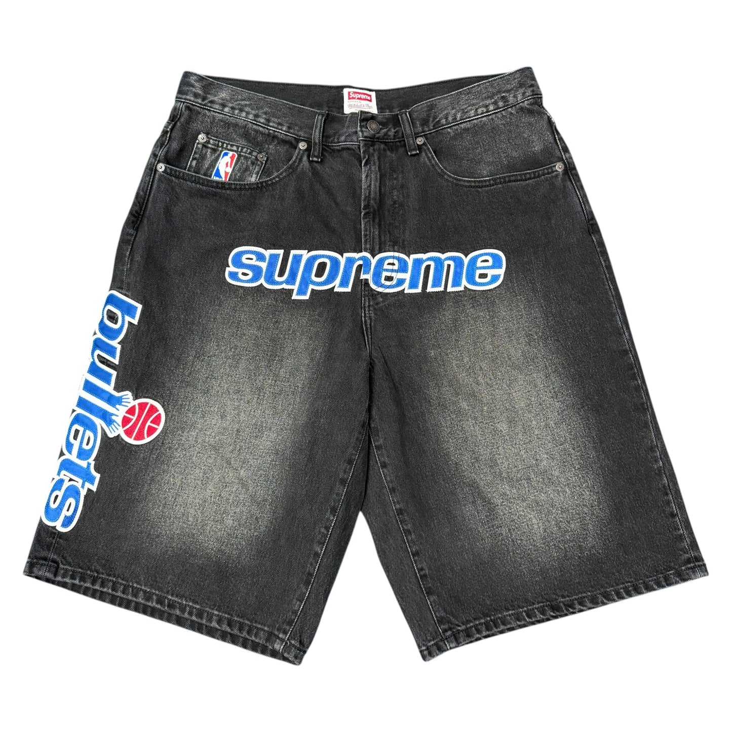 【SUPREME × MITCHELL & NESS】シュプリーム×ミッチェルアンドネス "NBA Bullets Denim Shorts" 20s デニムショーツ
