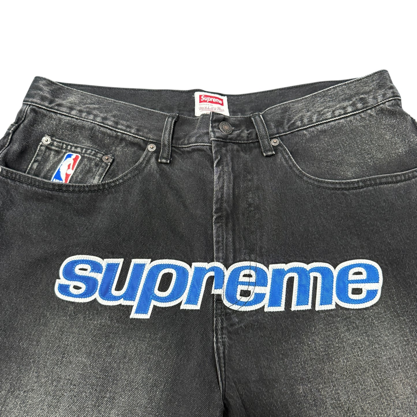 【SUPREME × MITCHELL & NESS】シュプリーム×ミッチェルアンドネス "NBA Bullets Denim Shorts" 20s デニムショーツ