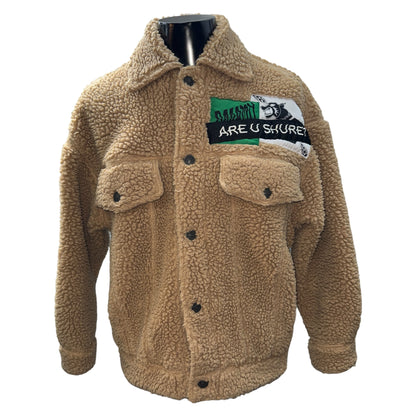 DIESEL Patchwork Boa Fleece Jacket with Check Lining