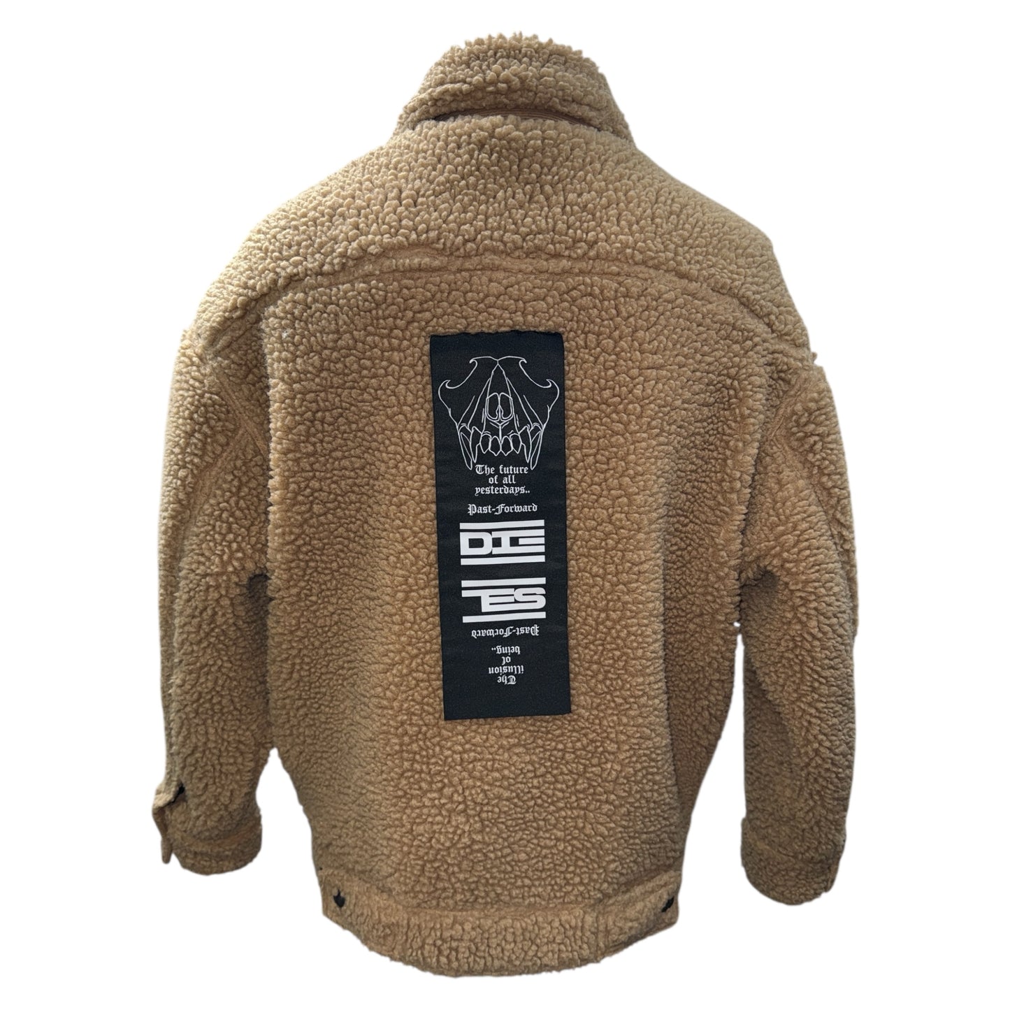DIESEL Patchwork Boa Fleece Jacket with Check Lining