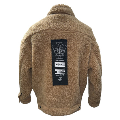 DIESEL Patchwork Boa Fleece Jacket with Check Lining