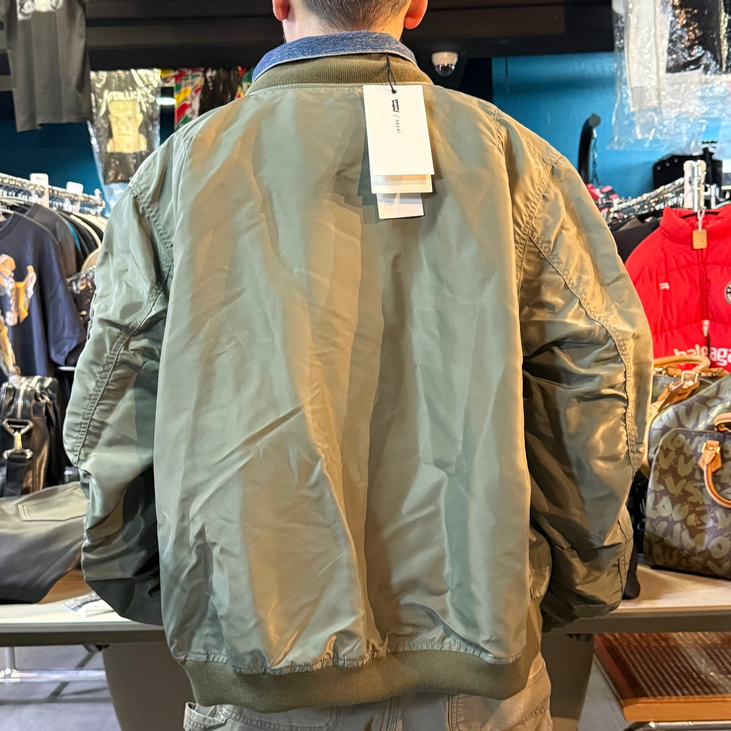 [sacai / Levi's] Sacai Levi's Denim x Nylon Twill MA-1 Jacket, Reversible