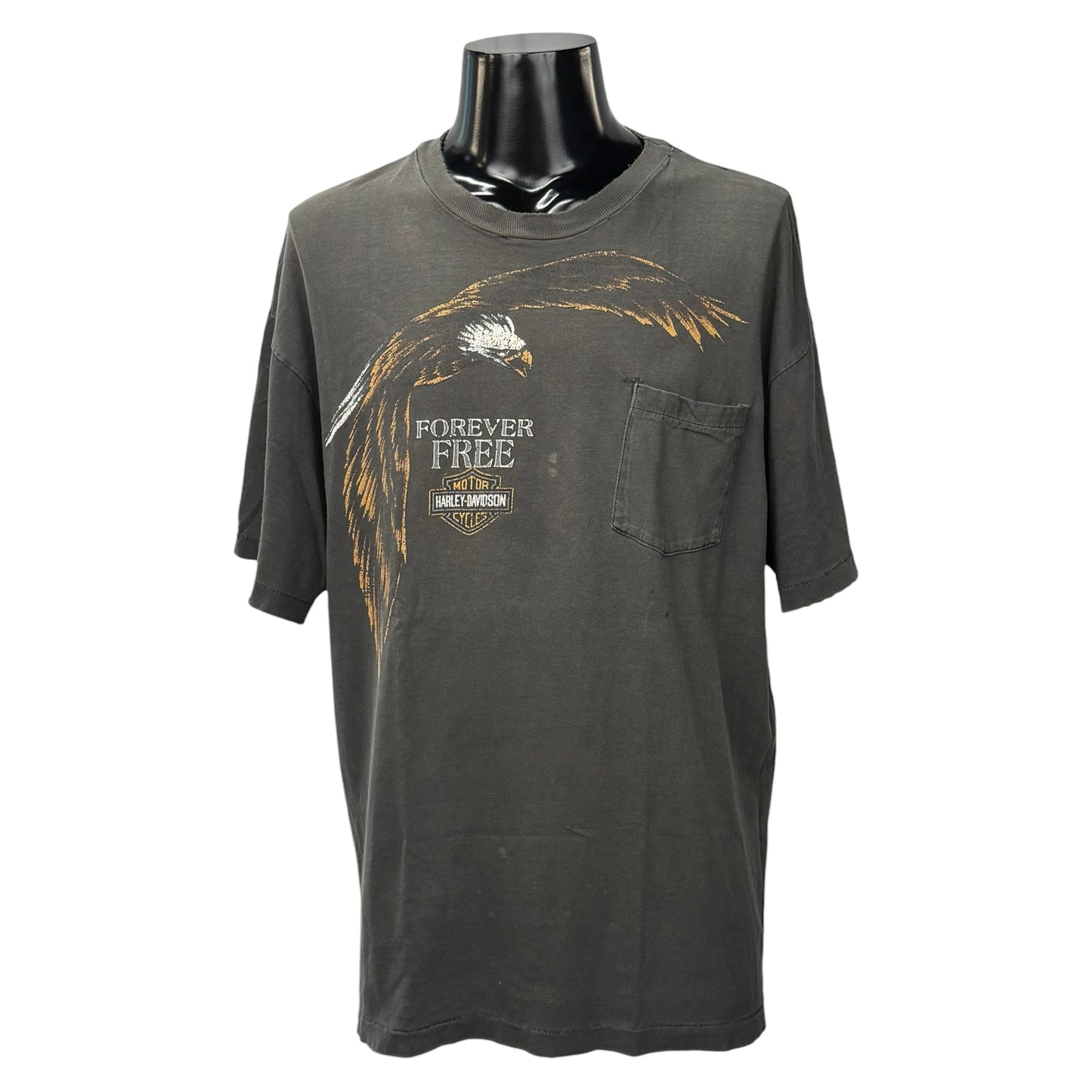【HARLEY-DAVIDSON】ハーレーダビッドソン "FOREVER FREE" 90's Vintage ポケットTシャツ