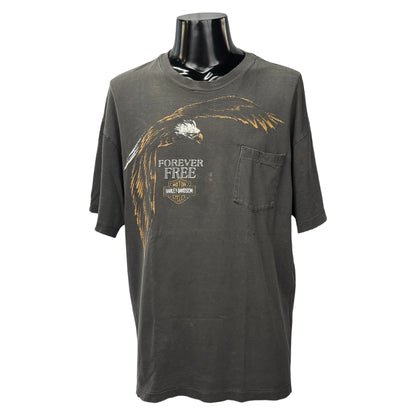 【HARLEY-DAVIDSON】ハーレーダビッドソン "FOREVER FREE" 90's Vintage ポケットTシャツ