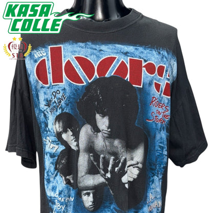 【THE DOORS】ザ・ドアーズ Jim Morrison バンドTシャツ 両面プリント フェードブラック